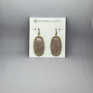 ♤♤ Kendra Scott Ella Earrings in Rose Quartz  14k Plate